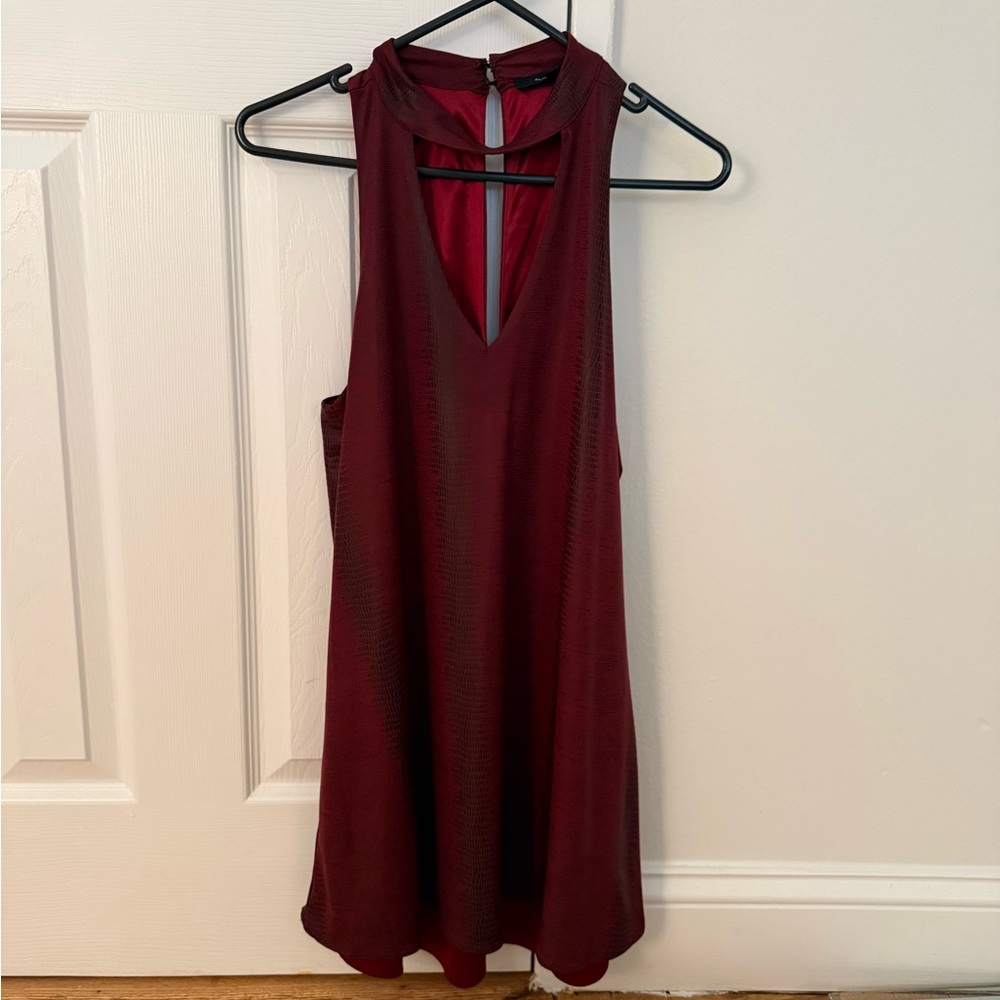 Burgundy Subtle Snakeskin Dress
